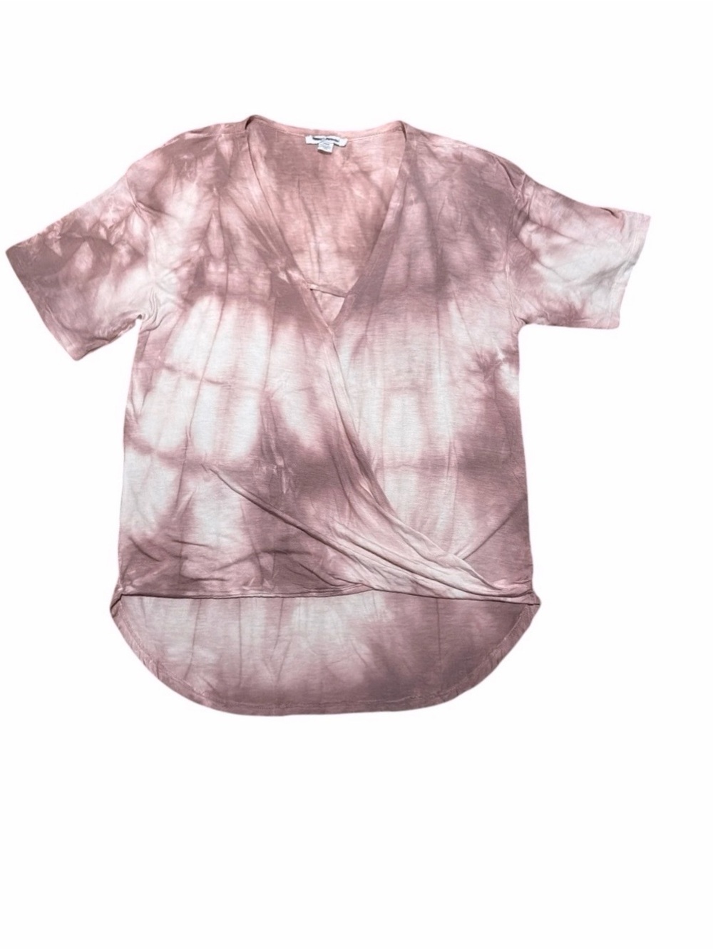 American Eagle Made In Italy Tie Dye Faux Wrap Top Size Medium Blush Pink Mauve